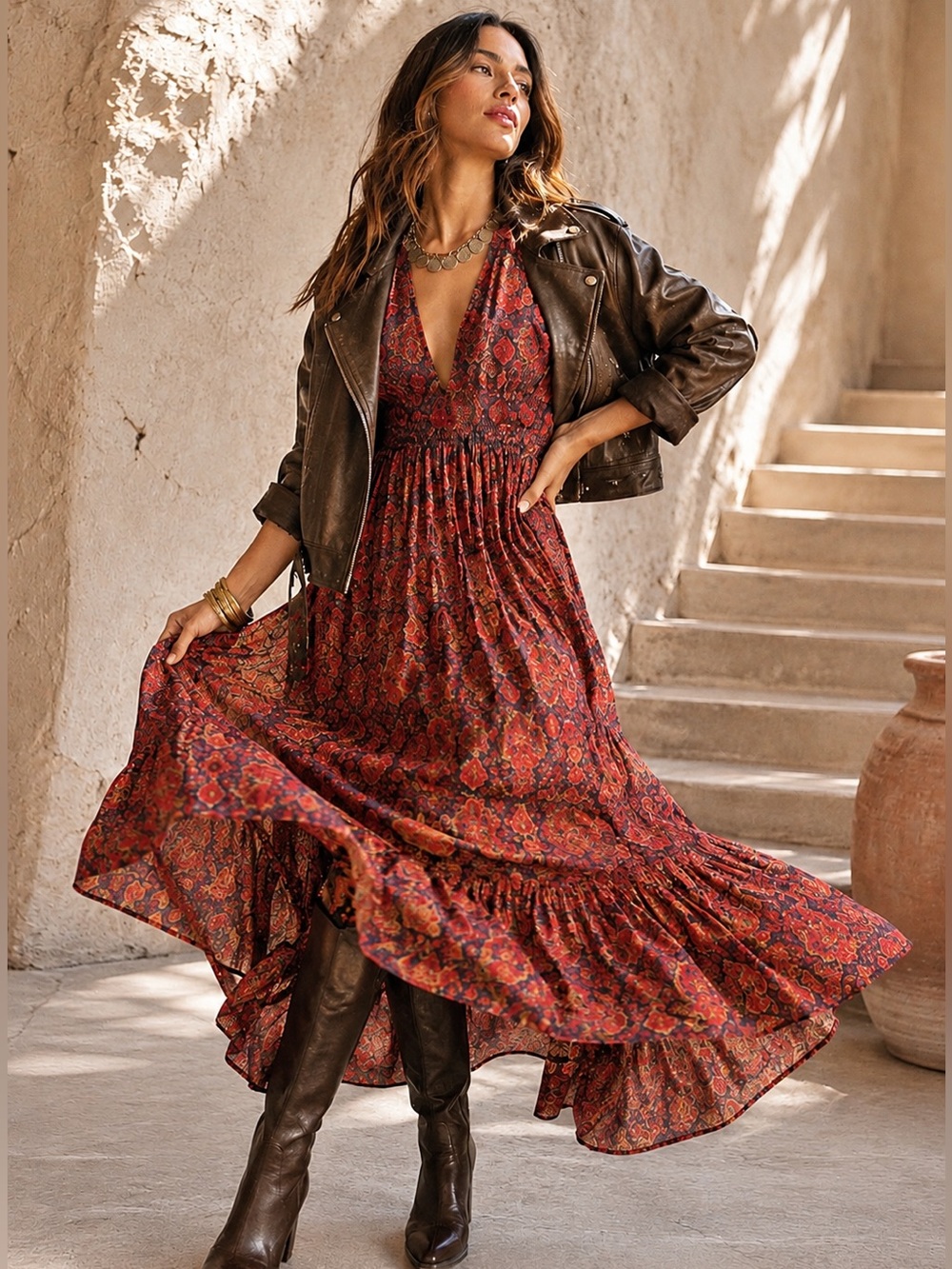 NWOT Antik Batik Myle Paisley Printed Maxi Dress Boho Anthropologie XS / 36